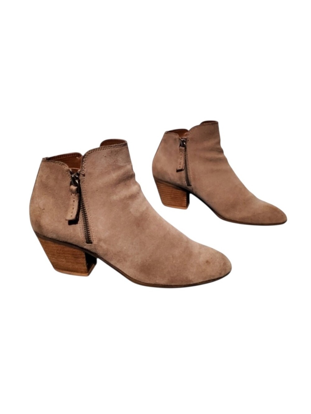 Frye Beige Leather Zip-Up Ankle Booties Boots Women's Size 8M